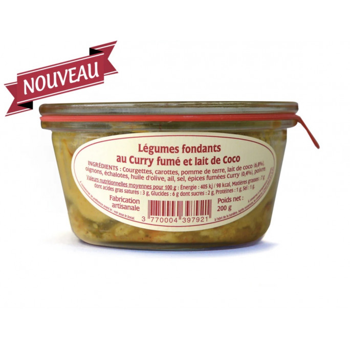 Légumes fondants au curry et lait de coco 200g