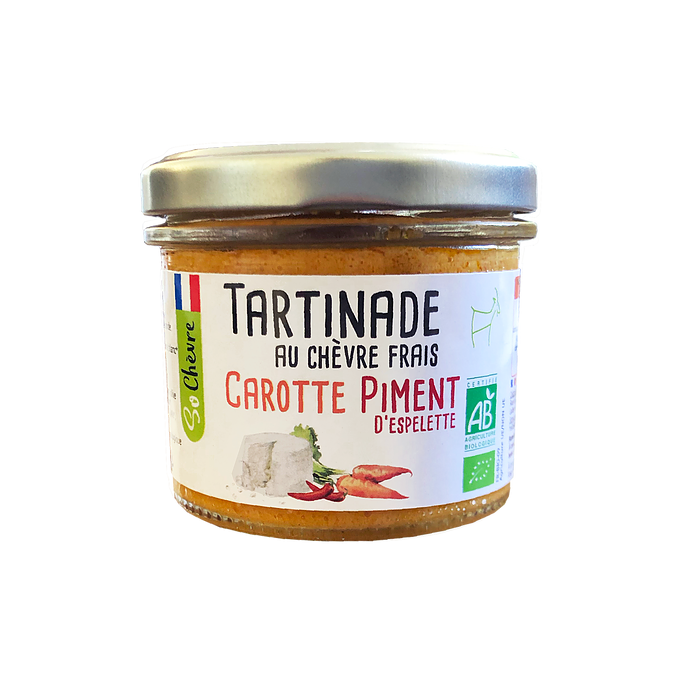 Tartinade au chèvre frais Carotte piment d'Espelette So Chèvre Bio