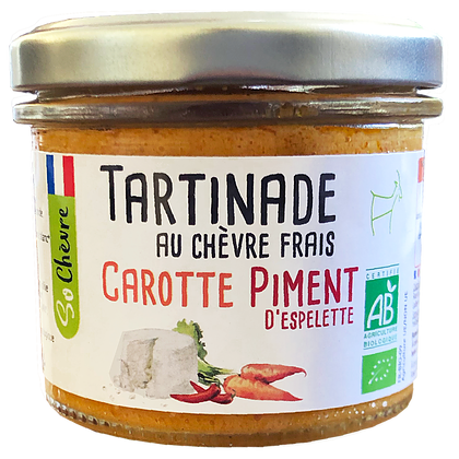 Tartinade au chèvre frais Carotte piment d'Espelette So Chèvre Bio